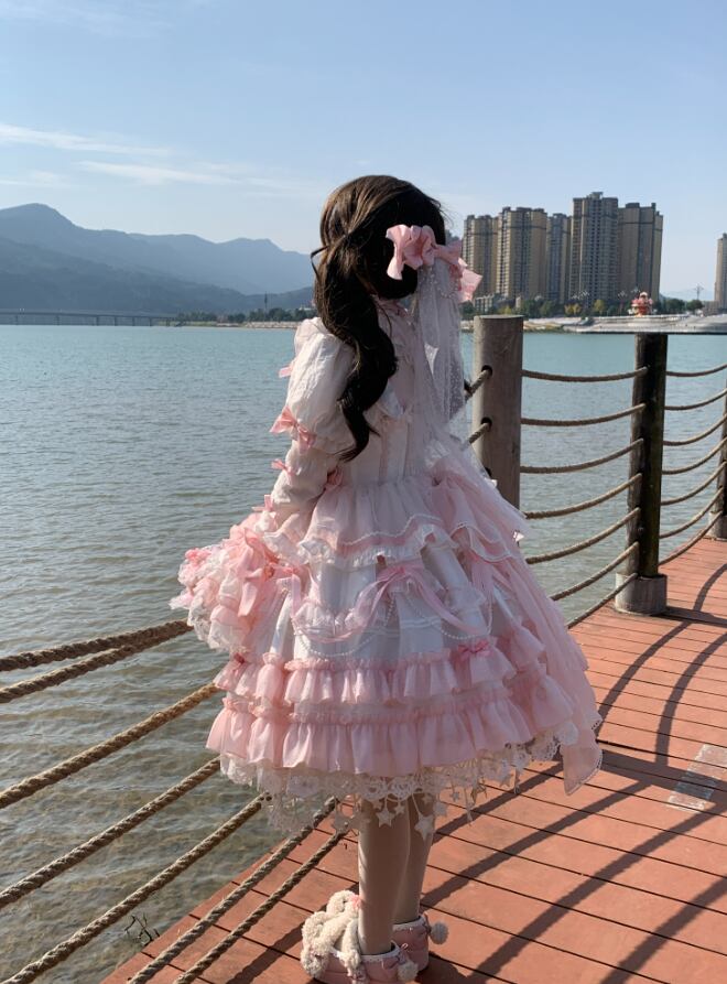 Manufactured after order ♡ ( 3 colors ) Matching cloth with catsuit and ruffle dress #set21