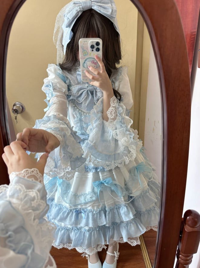 Manufactured after order ♡ ( 3 colors ) Matching cloth with catsuit and ruffle dress #set21