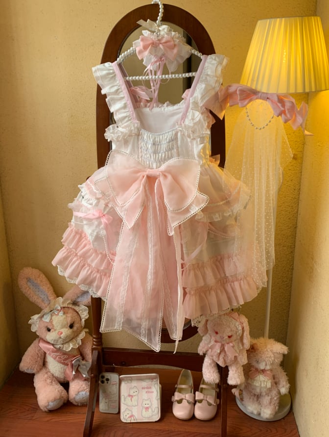 Manufactured after order ♡ ( 3 colors ) Matching cloth with catsuit and ruffle dress #set21