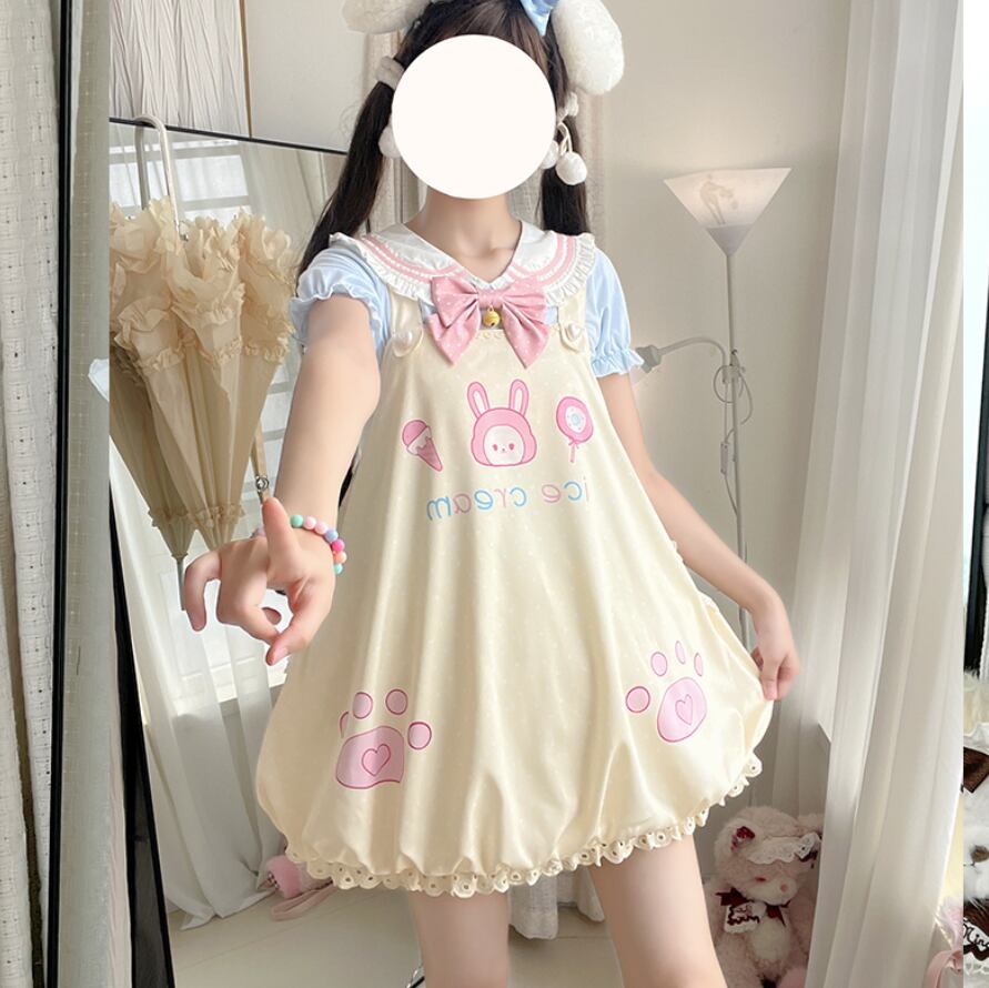 YUMEKAWA ♡ ( 4 colors ) Sailor T-shirt & Coverall #set26