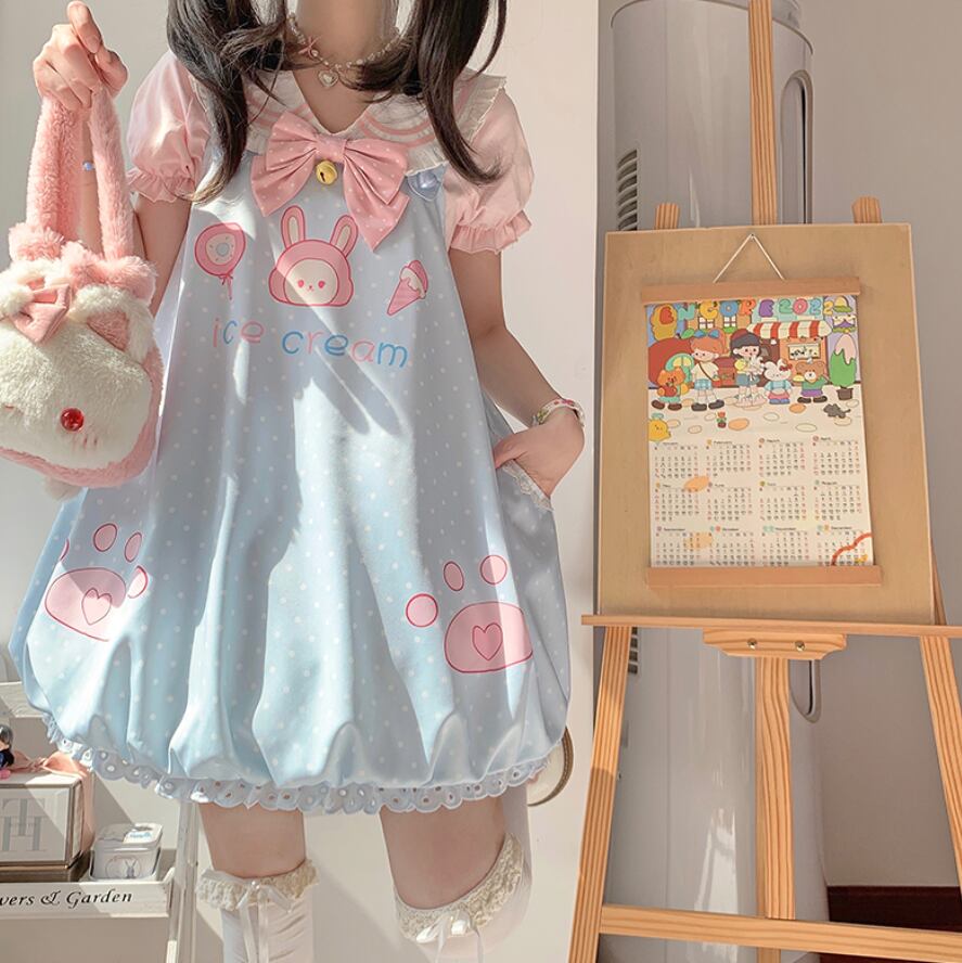 YUMEKAWA ♡ ( 4 colors ) Sailor T-shirt & Coverall #set26