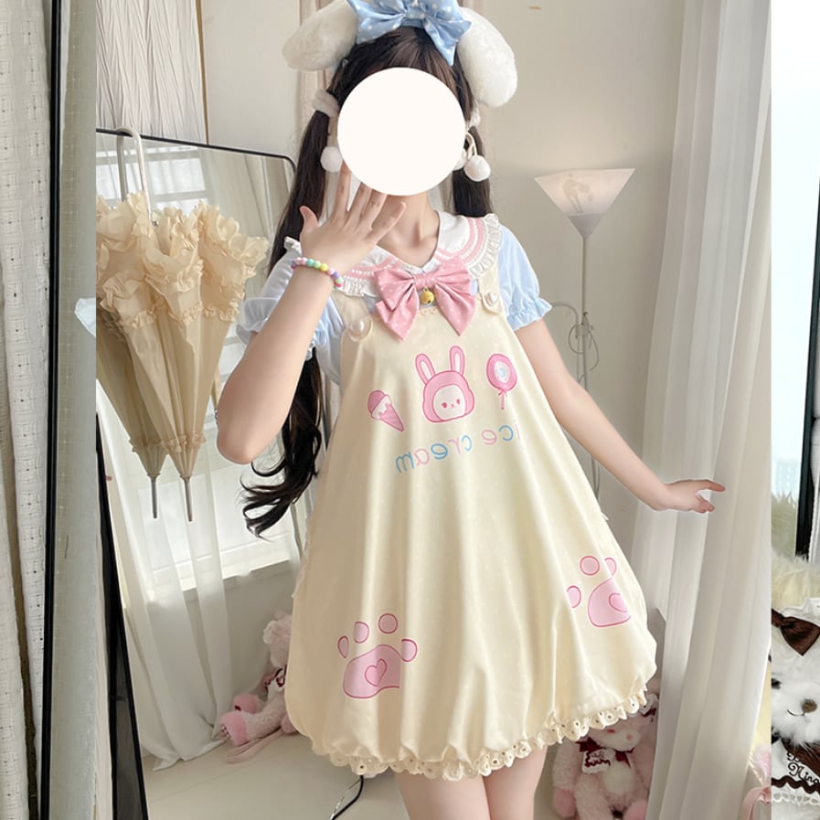 YUMEKAWA ♡ ( 4 colors ) Sailor T-shirt & Coverall #set26