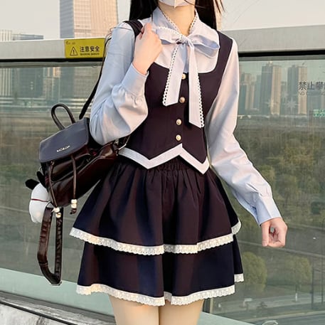 YUMEKAWA ♡ Layered school uniform style matching cloth #set29