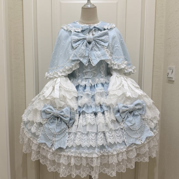 YUMEKAWA ♡ ( 4 colors ) blouse with bunny ears and Lolita jumperskirt #set33
