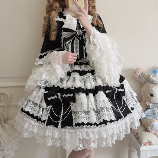 YUMEKAWA ♡ ( 4 colors ) blouse with bunny ears and Lolita jumperskirt #set33
