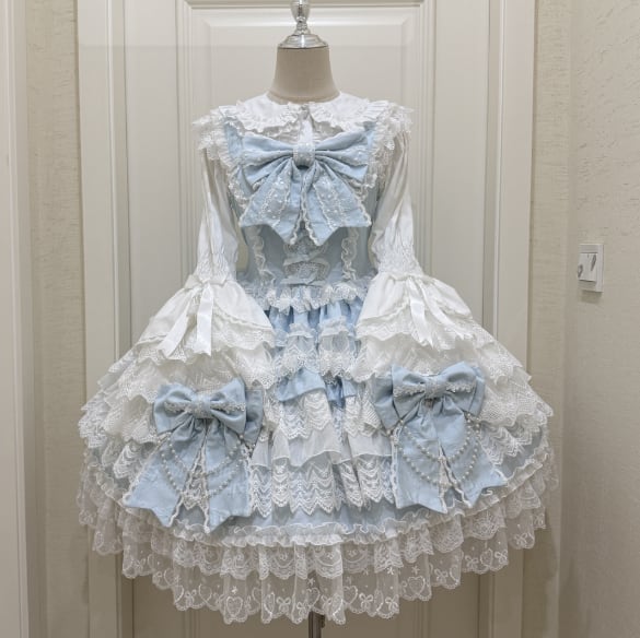 YUMEKAWA ♡ ( 4 colors ) blouse with bunny ears and Lolita jumperskirt #set33