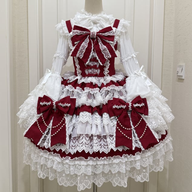 YUMEKAWA ♡ ( 4 colors ) blouse with bunny ears and Lolita jumperskirt #set33