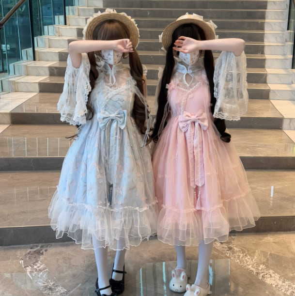 YUMEKAWA ♡ ( 2 colors ) Tulle dress matching cloth #set40