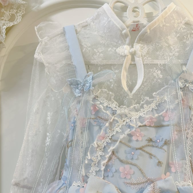YUMEKAWA ♡ ( 2 colors ) Tulle dress matching cloth #set40
