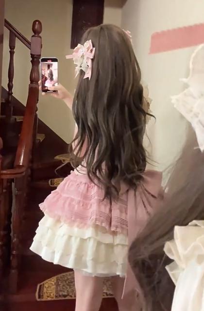 YUMEKAWA ♡ Idol-style pink ruffle matching cloth #set47