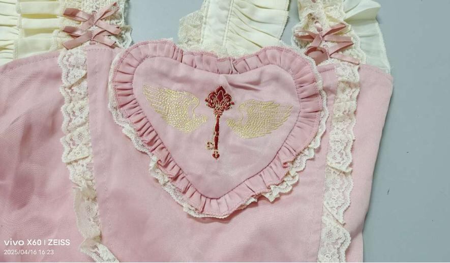 YUMEKAWA ♡ Idol-style pink ruffle matching cloth #set47
