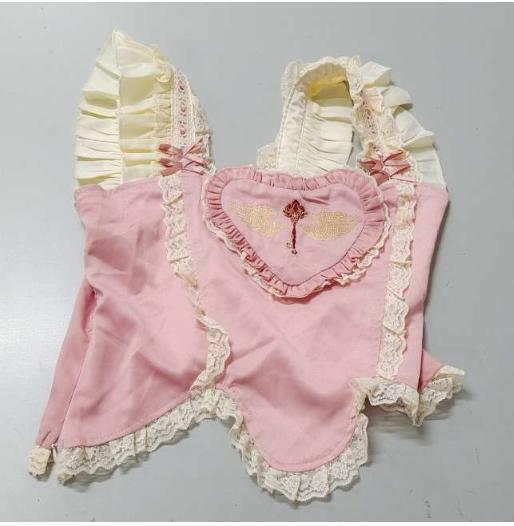 YUMEKAWA ♡ Idol-style pink ruffle matching cloth #set47