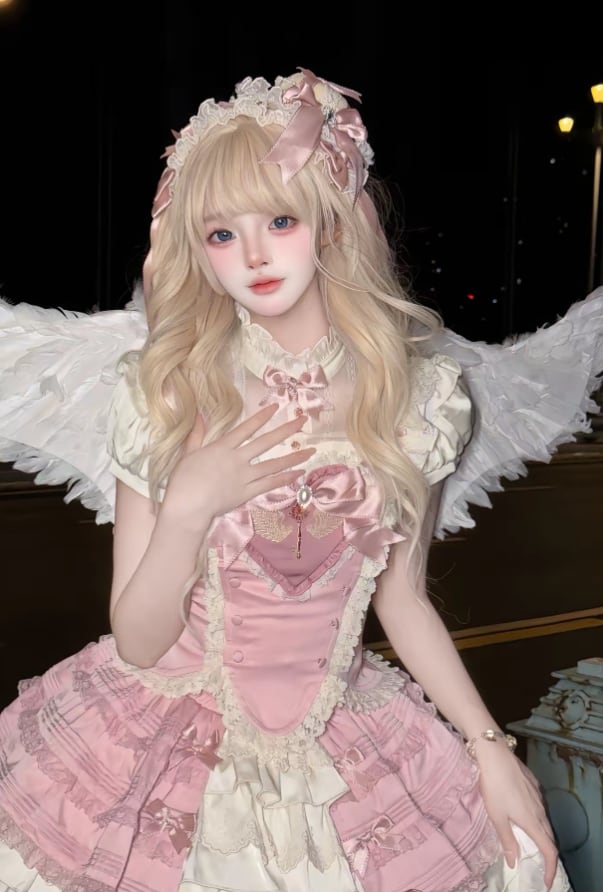 YUMEKAWA ♡ Idol-style pink ruffle matching cloth #set47