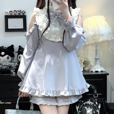 Manufactured after order ♡ ( 3 colors ) mine off the shoulder matching cloth #set48