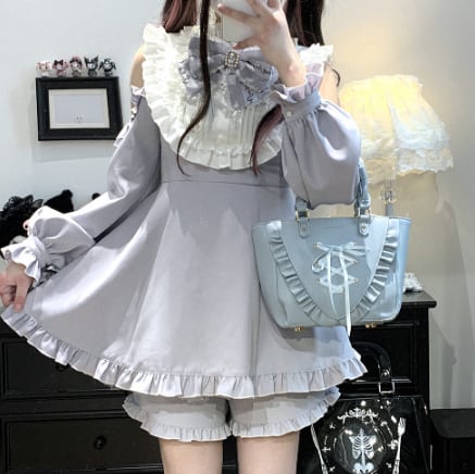 Manufactured after order ♡ ( 3 colors ) mine off the shoulder matching cloth #set48