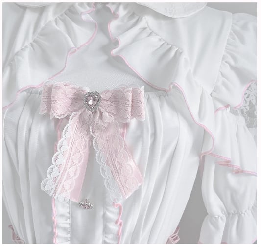 YUMEKAWA ♡ Pink off the shoulder matching cloth with ribbon #set66