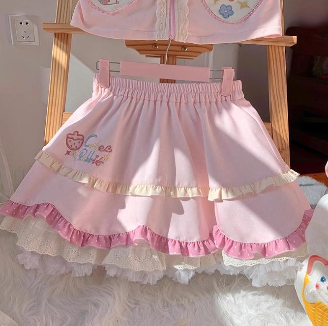 YUMEKAWA ♡ bunny hooded matching cloth #set66