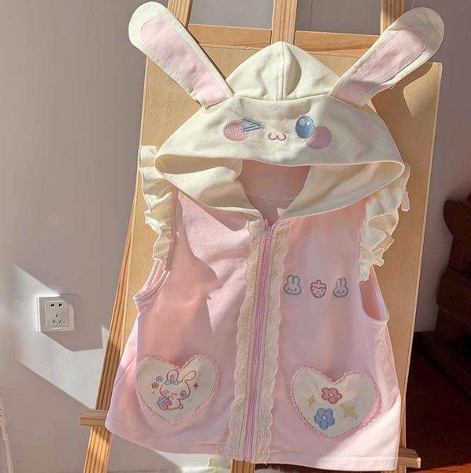 YUMEKAWA ♡ bunny hooded matching cloth #set66