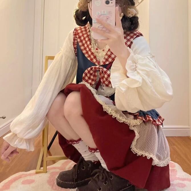 YUMEKAWA ♡ Little Red Riding Hood style matching cloth #set68