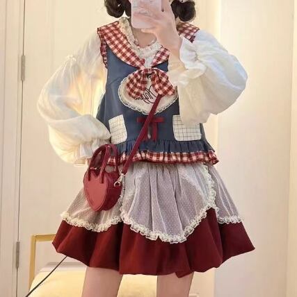 YUMEKAWA ♡ Little Red Riding Hood style matching cloth #set68