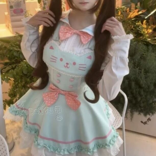 YUMEKAWA ♡ mint green nekoneko matching cloth #set69