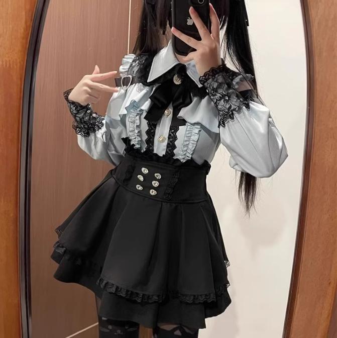 YUMEKAWA ♡ ( 3 colors ) Mine off the shoulder matching cloth #set8