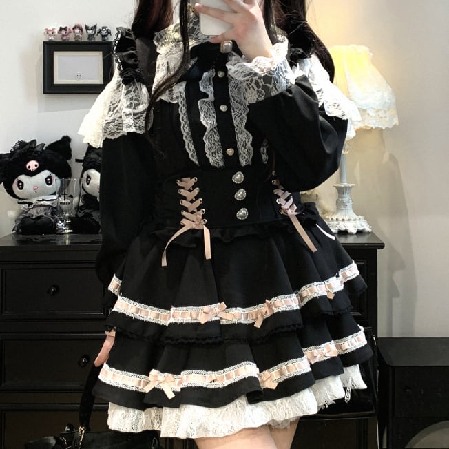 YUMEKAWA ♡ ( 3 colors ) Glen Check Suspender Skirt #suka12