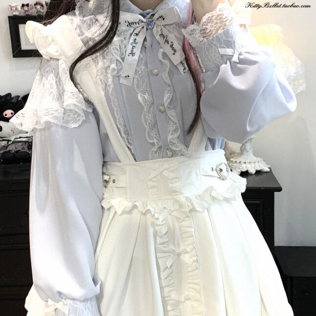 YUMEKAWA ♡ ( 3 colors ) Off-the-shoulder lace top #tops14