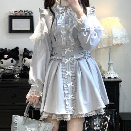 YUMEKAWA ♡ ( 3 colors ) Off-the-shoulder lace top #tops14