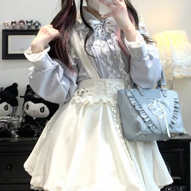 YUMEKAWA ♡ ( 3 colors ) Off-the-shoulder lace top #tops14