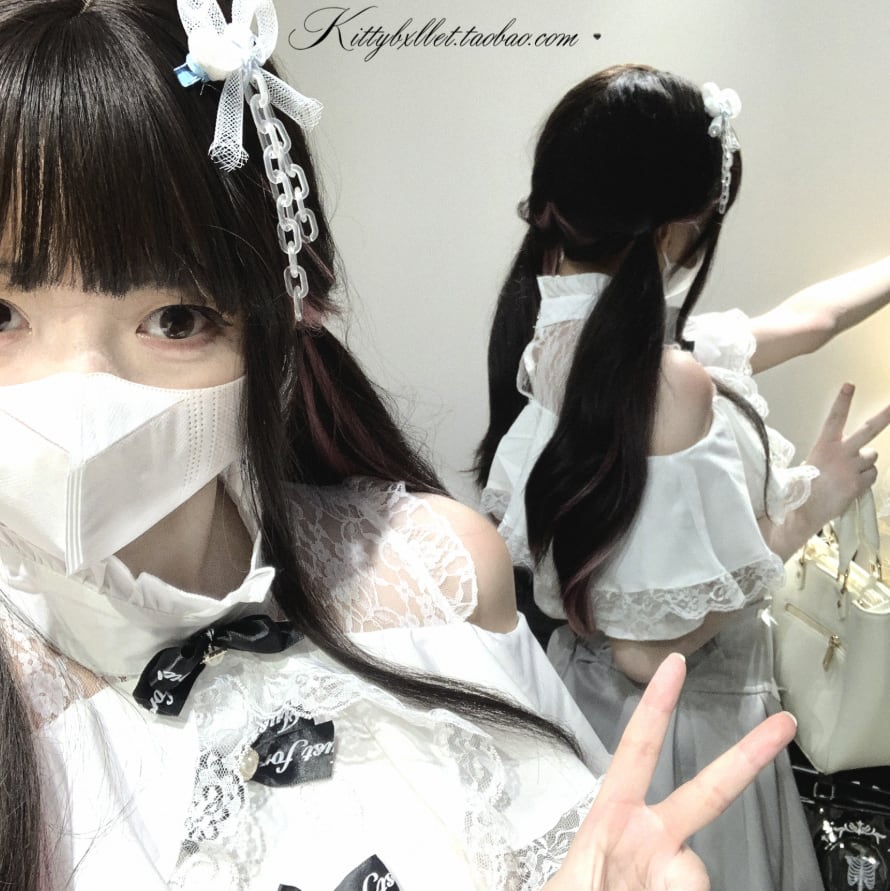YUMEKAWA ♡ ( 3 colors ) Off-the-shoulder top with petite bows #tops8