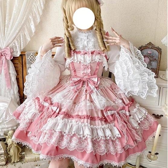 Manufactured after order ♡ Ruffle Lolita dress with back bow #wanpi1
