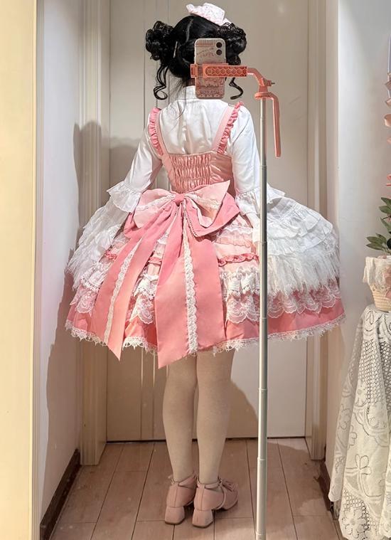Manufactured after order ♡ Ruffle Lolita dress with back bow #wanpi1