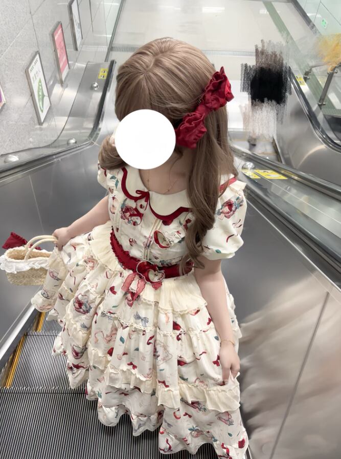 YUMEKAWA ♡ Apple motif mimolee length dress *without brooch #wanpi100