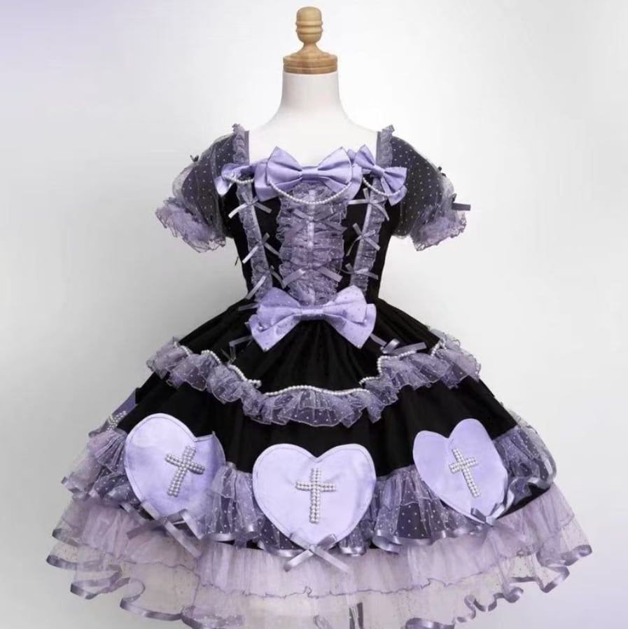 YUMEKAWA ♡ ( 3 colors ) Idol-like crossed tulle dress #wanpi118