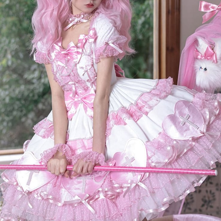 YUMEKAWA ♡ ( 3 colors ) Idol-like crossed tulle dress #wanpi118