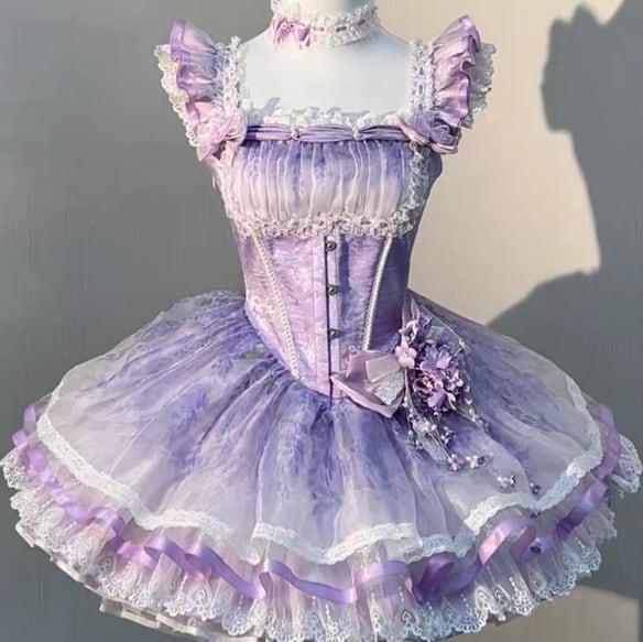 Manufactured after order ♡ Fairy dress with choker and back ribbon #wanpi124
