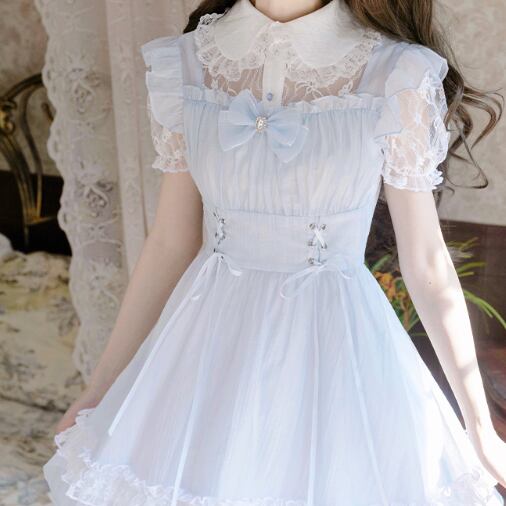 YUMEKAWA ♡ fake two-piece mini dress #wanpi128