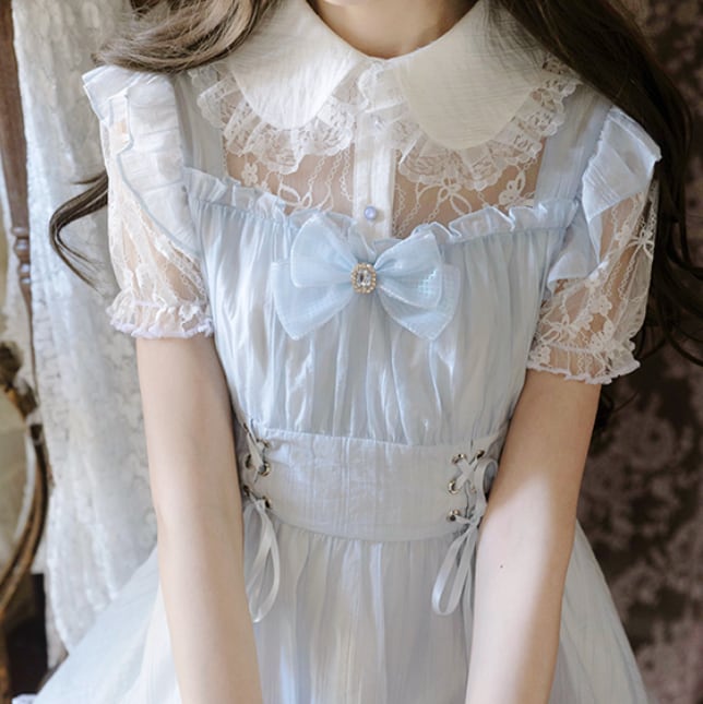 YUMEKAWA ♡ fake two-piece mini dress #wanpi128