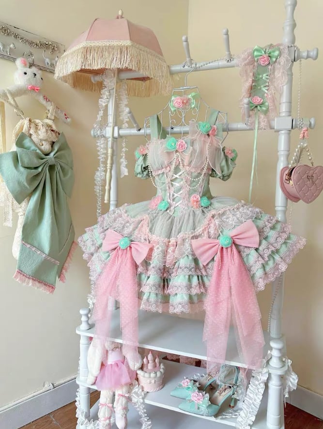 Manufactured after order ♡ ( 5 colors ) Flower Dress Complete Set #wanpi135