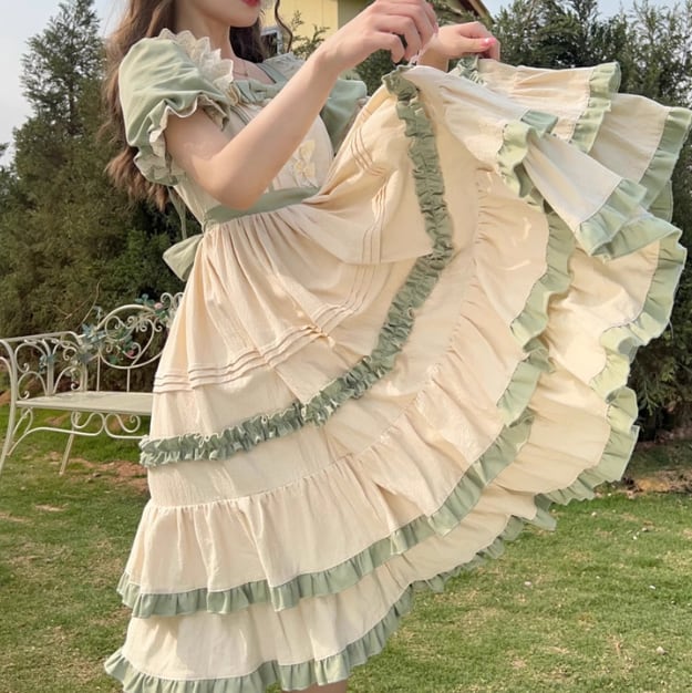 YUMEKAWA ♡ 3-tier frill dress <!>no apron and no bandana #wanpi139