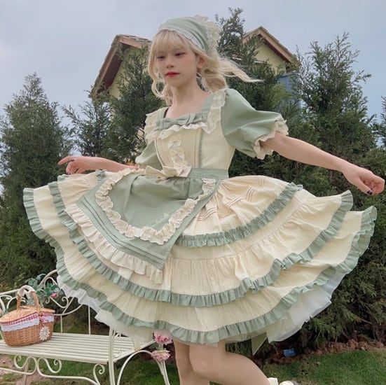 YUMEKAWA ♡ 3-tier frill dress <!>no apron and no bandana #wanpi139
