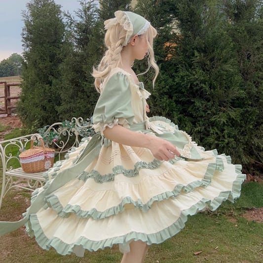 YUMEKAWA ♡ 3-tier frill dress <!>no apron and no bandana #wanpi139