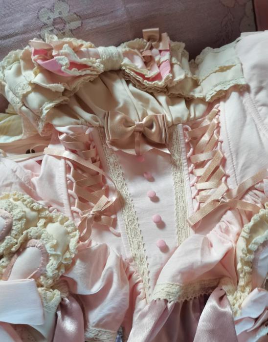 YUMEKAWA ♡ ( 2 colors ) Frilled dress with bunny ears catsuit #wanpi141