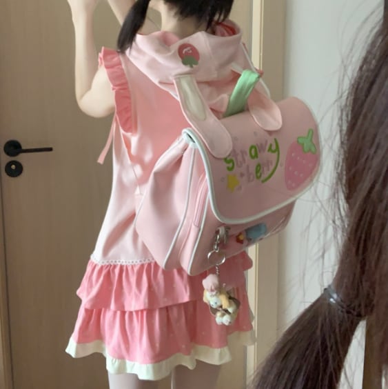YUMEKAWA ♡ rabbit ears hooded dress #wanpi144