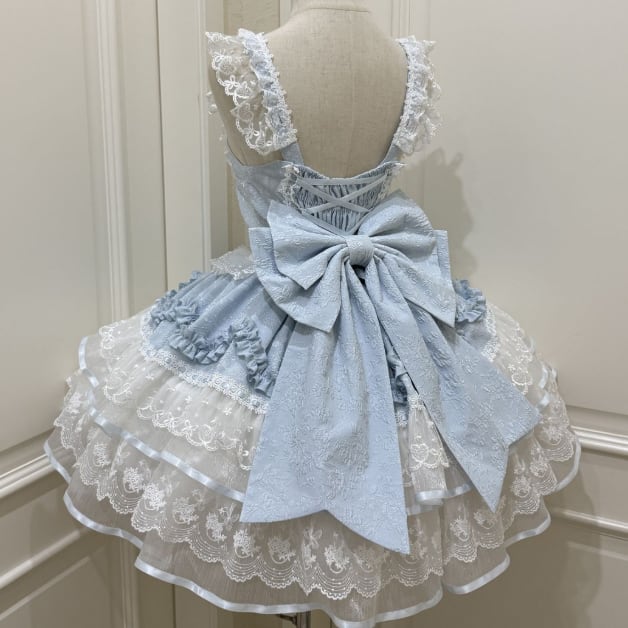 YUMEKAWA ♡ ( 3 colors ) adjustable waist ♪ dress with back ribbon #wanpi148