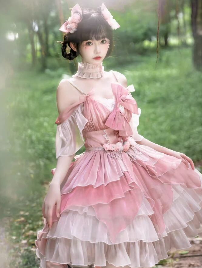 YUMEKAWA ♡ One-piece full matching cloth with front ribbon #wanpi16