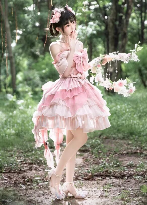 YUMEKAWA ♡ One-piece full matching cloth with front ribbon #wanpi16