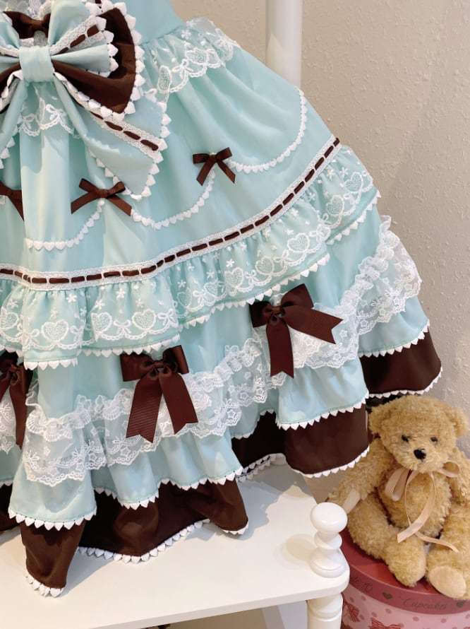 YUMEKAWA ♡ ( 4 colors ) Lolita jumperskirt with ribbon <!>without blouse #wanpi30