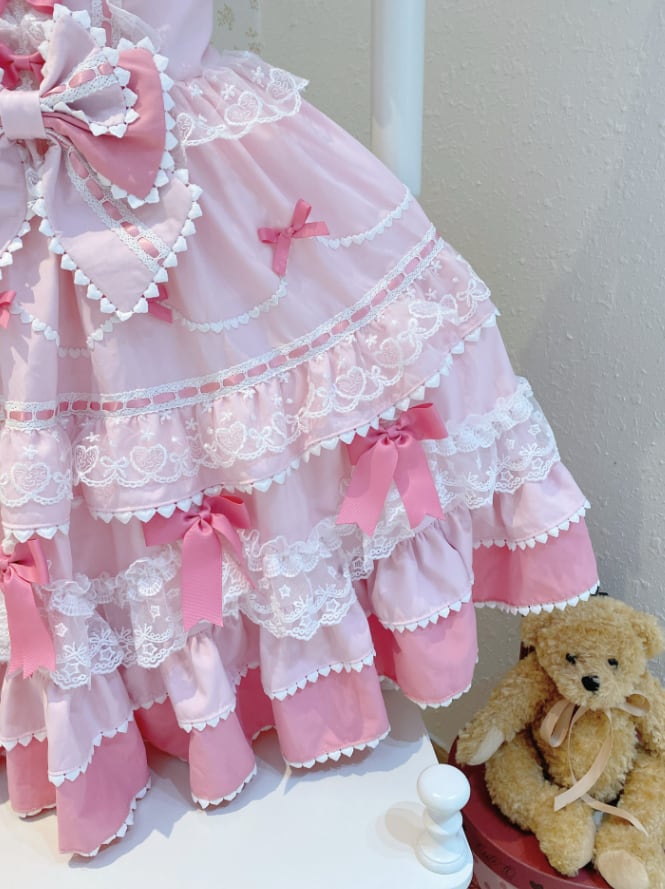 YUMEKAWA ♡ ( 4 colors ) Lolita jumperskirt with ribbon <!>without blouse #wanpi30